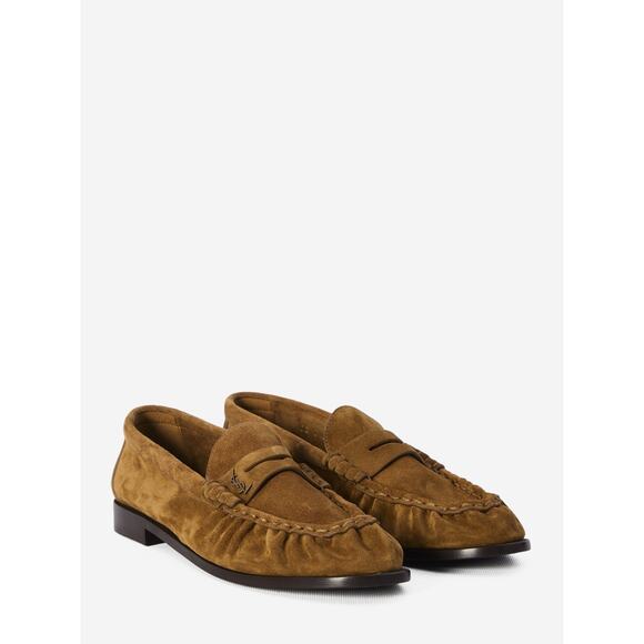Saint Laurent Le Loafer Suede Penny Loafers - Eu 39 Us 9 Brown - Picture 1 of 6